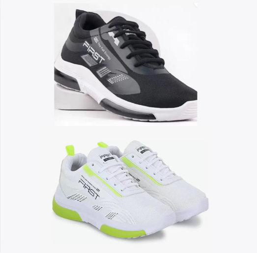 Sports Shoes for Men (White & Black, 6)