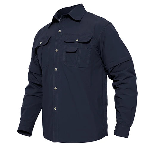 EKLENTSON Training Shirts Men Summer Quick Dry Convertible Shirts Long Sleeve Lightweight Hiking Camping Travel Shirts