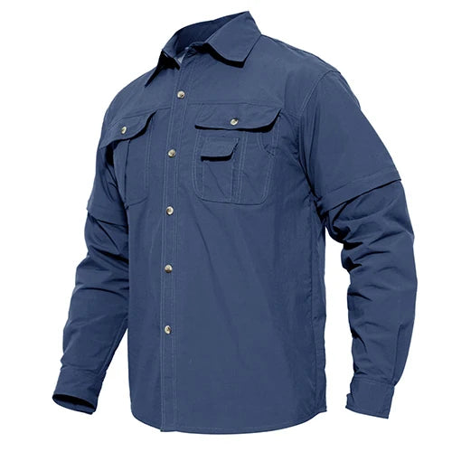 EKLENTSON Training Shirts Men Summer Quick Dry Convertible Shirts Long Sleeve Lightweight Hiking Camping Travel Shirts
