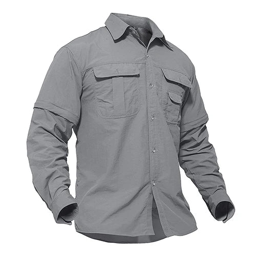 EKLENTSON Training Shirts Men Summer Quick Dry Convertible Shirts Long Sleeve Lightweight Hiking Camping Travel Shirts