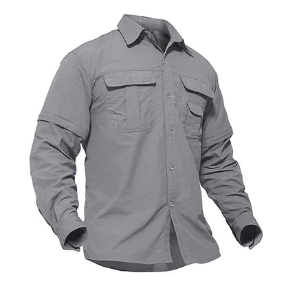EKLENTSON Training Shirts Men Summer Quick Dry Convertible Shirts Long Sleeve Lightweight Hiking Camping Travel Shirts