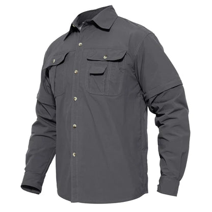 EKLENTSON Training Shirts Men Summer Quick Dry Convertible Shirts Long Sleeve Lightweight Hiking Camping Travel Shirts
