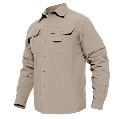 EKLENTSON Training Shirts Men Summer Quick Dry Convertible Shirts Long Sleeve Lightweight Hiking Camping Travel Shirts