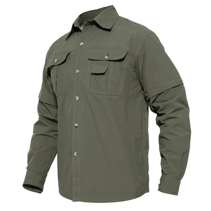 EKLENTSON Training Shirts Men Summer Quick Dry Convertible Shirts Long Sleeve Lightweight Hiking Camping Travel Shirts