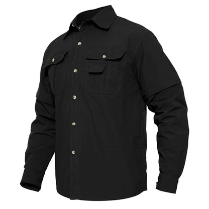 EKLENTSON Training Shirts Men Summer Quick Dry Convertible Shirts Long Sleeve Lightweight Hiking Camping Travel Shirts