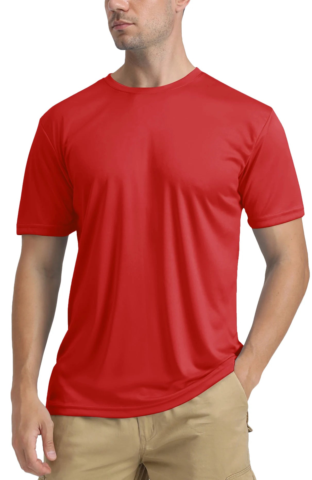 TACVASEN UPF 50+ Soft Summer T-shirts Men's Anti-UV Skin Sun Protection Performance Shirts Gym Sports Casual Fishing Tee Tops