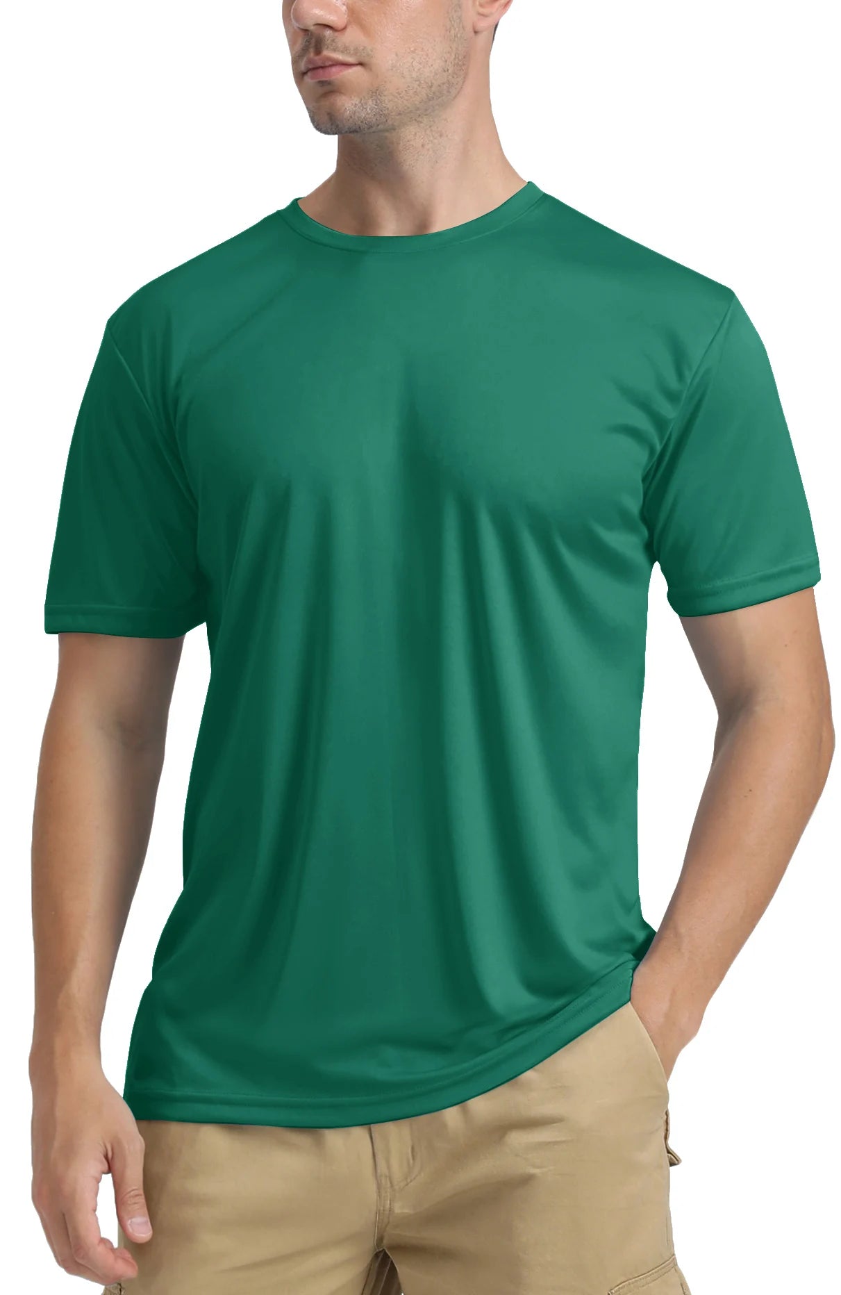 TACVASEN UPF 50+ Soft Summer T-shirts Men's Anti-UV Skin Sun Protection Performance Shirts Gym Sports Casual Fishing Tee Tops