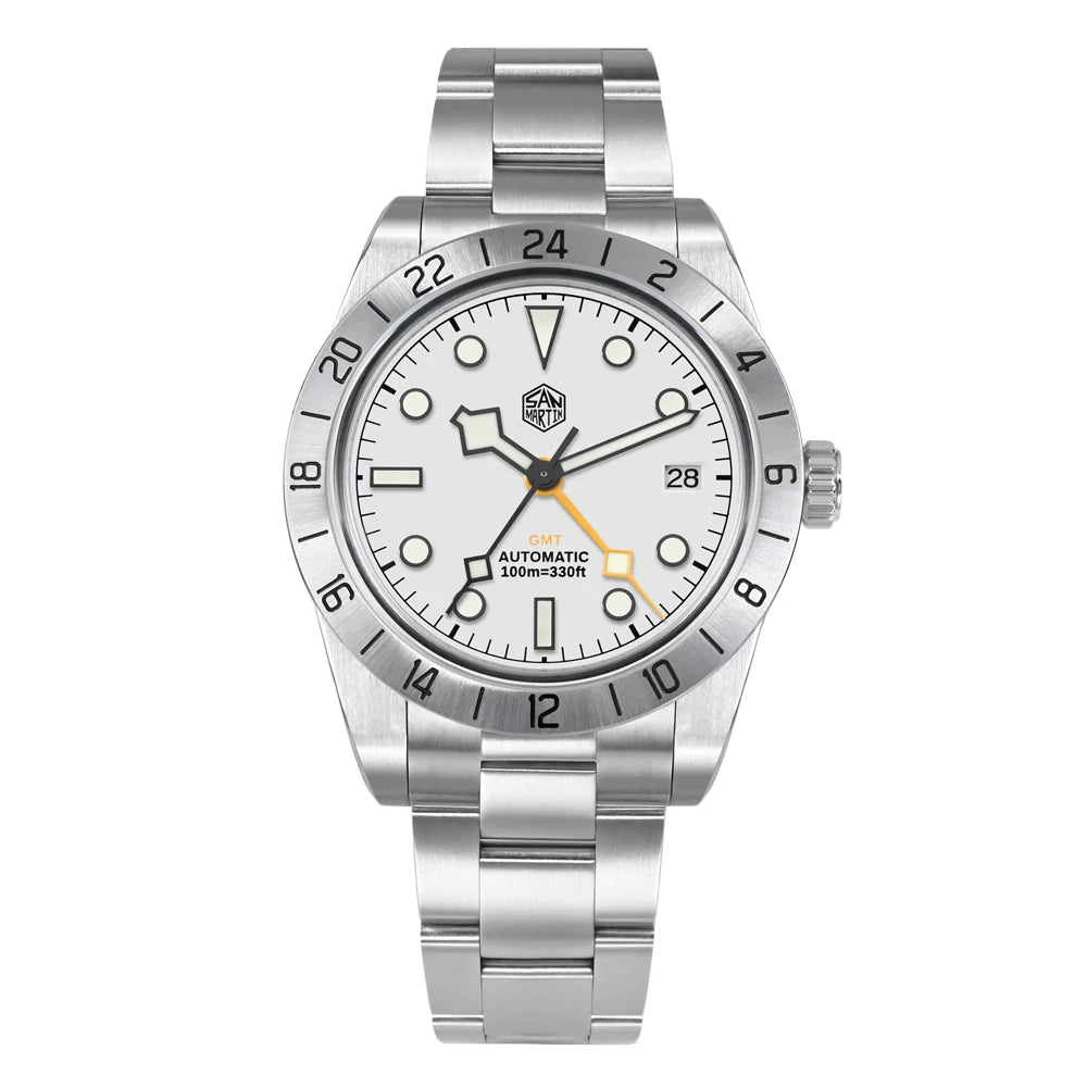 San Martin New 39mm NH34 BB GMT Automatic Mechanical Watch Sport Watch Sapphire Luminous Waterproof 100m for Men Relogio SN0054