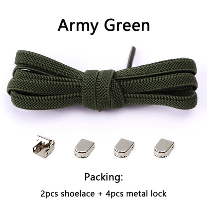 No Tie Elastic Shoe Laces One Size Fits All Adult Shoes Shoelaces for Sneakers Shoelace Tieless Flat Expand Shoestrings