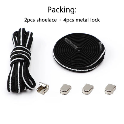 No Tie Elastic Shoe Laces One Size Fits All Adult Shoes Shoelaces for Sneakers Shoelace Tieless Flat Expand Shoestrings