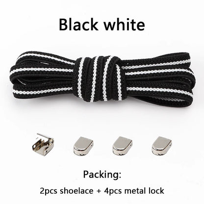 No Tie Elastic Shoe Laces One Size Fits All Adult Shoes Shoelaces for Sneakers Shoelace Tieless Flat Expand Shoestrings