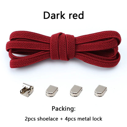 No Tie Elastic Shoe Laces One Size Fits All Adult Shoes Shoelaces for Sneakers Shoelace Tieless Flat Expand Shoestrings