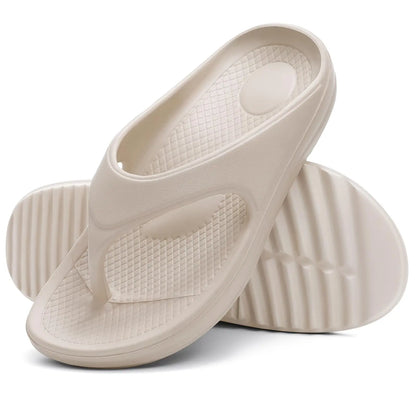 Shevalues Men's Orthopedic Sandals Fashion Couples Beach Flip Flop Summer Outdoor Soft Sandals With Arch Support Bathroom Slides