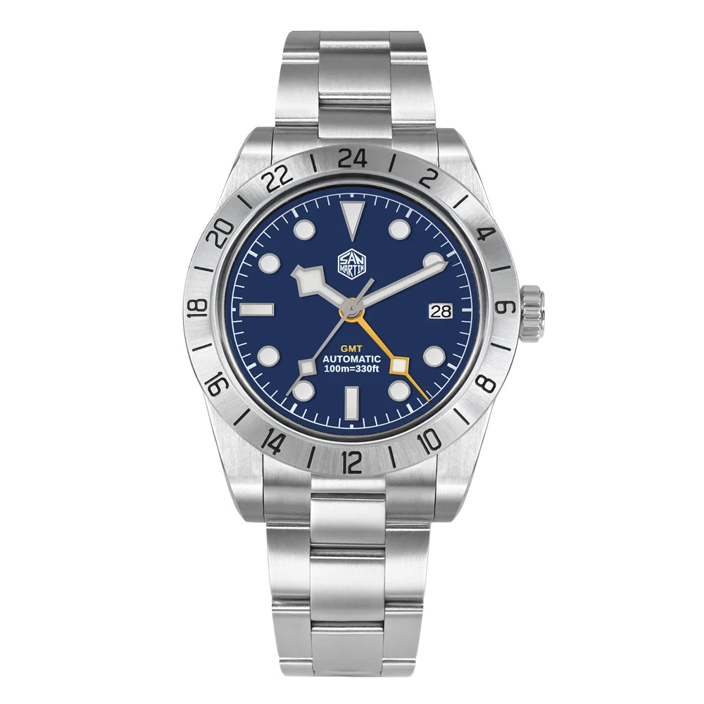 San Martin New 39mm NH34 BB GMT Automatic Mechanical Watch Sport Watch Sapphire Luminous Waterproof 100m for Men Relogio SN0054
