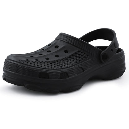 Crestar Men's Clogs Sandals Summer Holes Breathable Garden Home Sandals Fashion Outdoor Antiskid Sole Beach Slides Solid Color