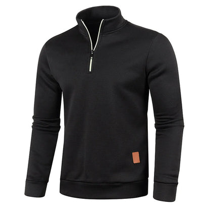 Men's Collar Half zipper Sweatshirts Spring Autumn Casual Pullover for Male Sweat Outdoor Turtleneck Coats Solid Sports Clothing