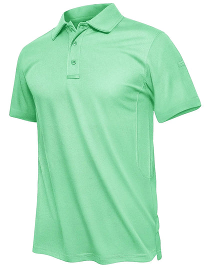 TACVASEN Summer Polo Tee Shirts Men's Short Sleeve Quick Dry T-shirt Breathable Work Shirt Fishing Hiking Golf Polos Top Man