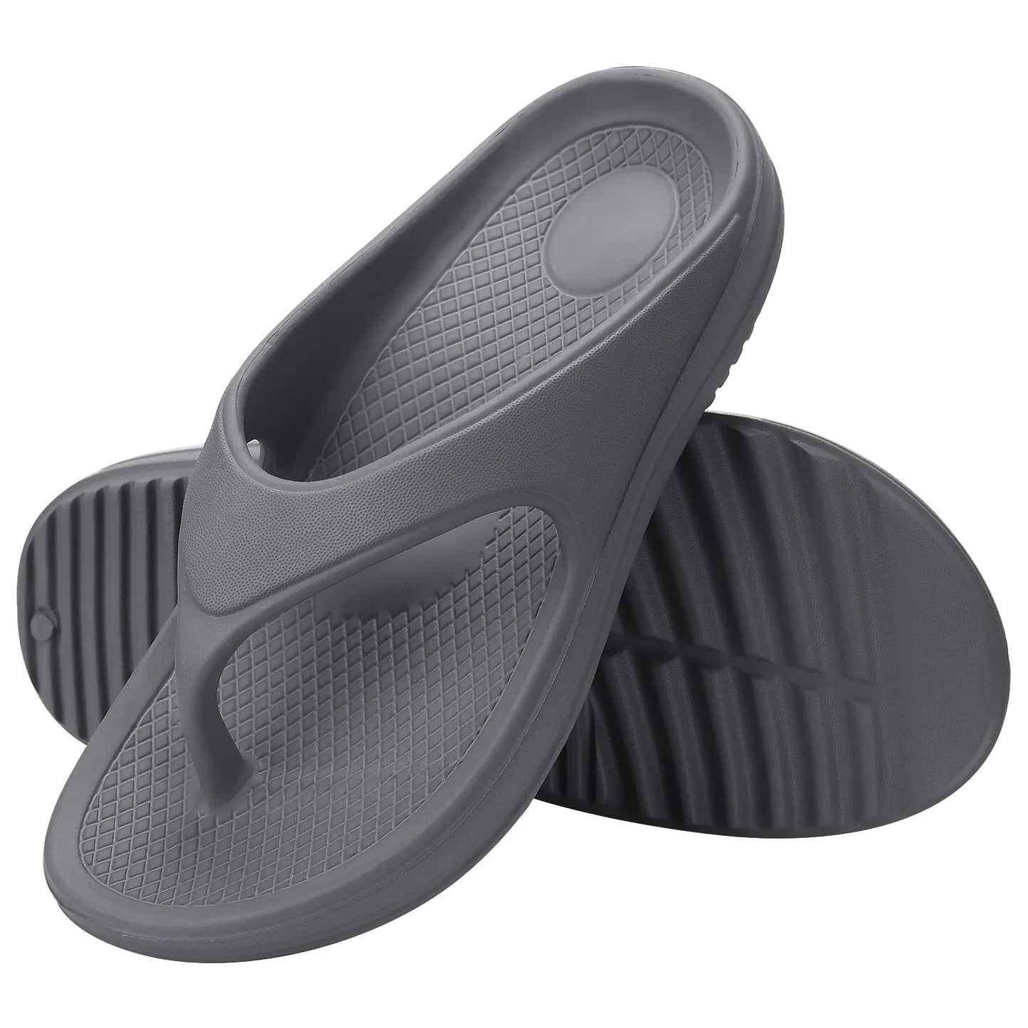 Shevalues Men's Orthopedic Sandals Fashion Couples Beach Flip Flop Summer Outdoor Soft Sandals With Arch Support Bathroom Slides