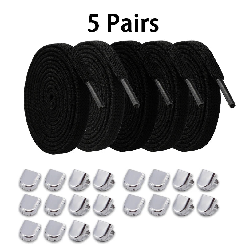 No Tie Elastic Shoe Laces One Size Fits All Adult Shoes Shoelaces for Sneakers Shoelace Tieless Flat Expand Shoestrings