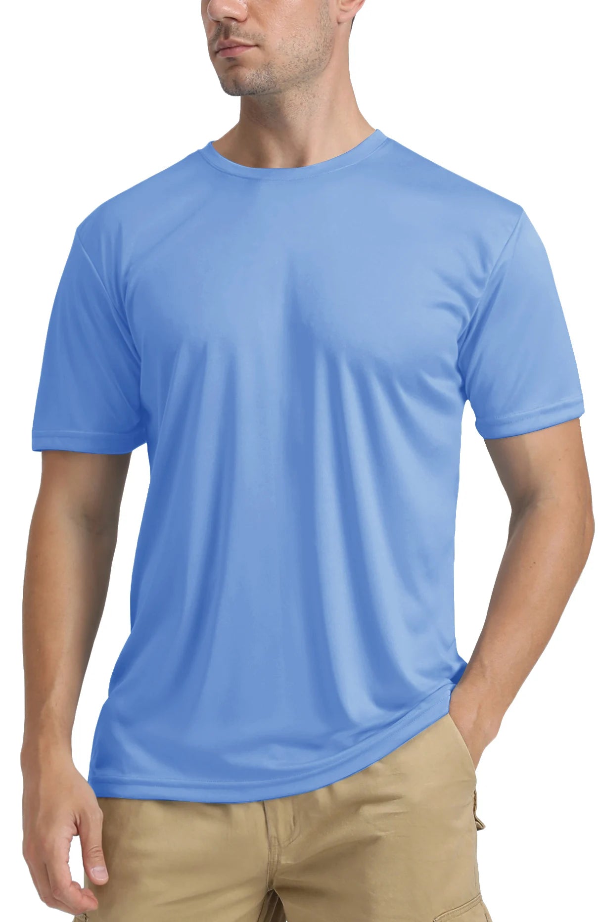 TACVASEN UPF 50+ Soft Summer T-shirts Men's Anti-UV Skin Sun Protection Performance Shirts Gym Sports Casual Fishing Tee Tops