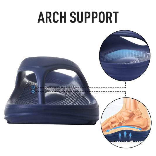Shevalues Men's Orthopedic Sandals Fashion Couples Beach Flip Flop Summer Outdoor Soft Sandals With Arch Support Bathroom Slides
