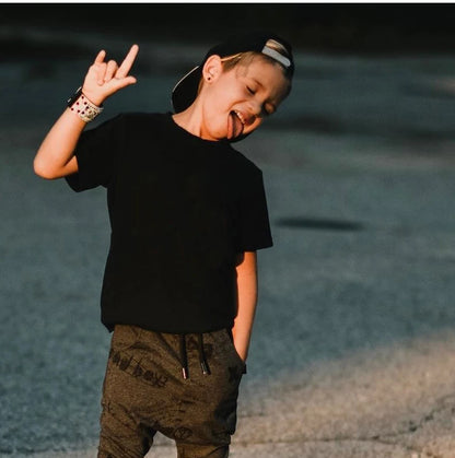 T shirt For Mens & Kids Cotton Short Sleeve Boy Tshirt Solid Color Black White Gray Mens Clothing 2-19 Year