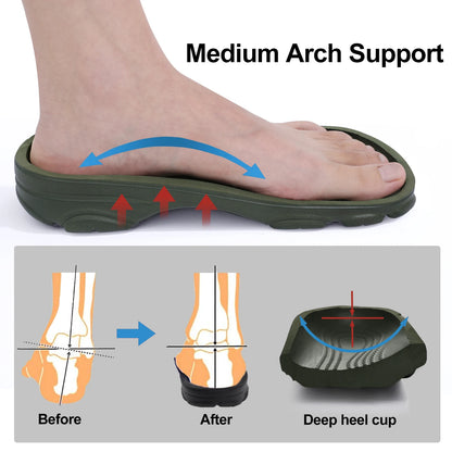 Crestar Men's Clogs Sandals Summer Holes Breathable Garden Home Sandals Fashion Outdoor Antiskid Sole Beach Slides Solid Color