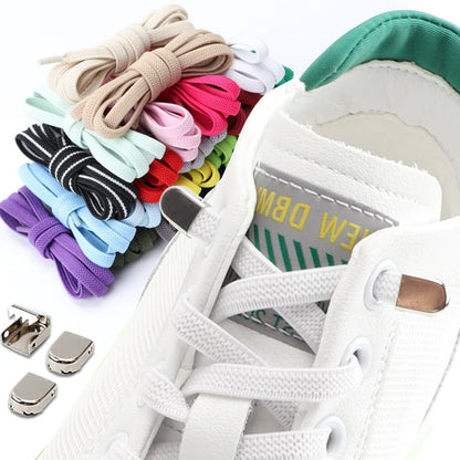 No Tie Elastic Shoe Laces One Size Fits All Adult Shoes Shoelaces for Sneakers Shoelace Tieless Flat Expand Shoestrings