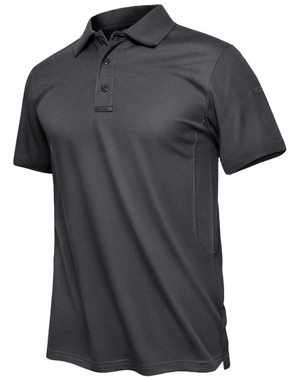 TACVASEN Summer Polo Tee Shirts Men's Short Sleeve Quick Dry T-shirt Breathable Work Shirt Fishing Hiking Golf Polos Top Man