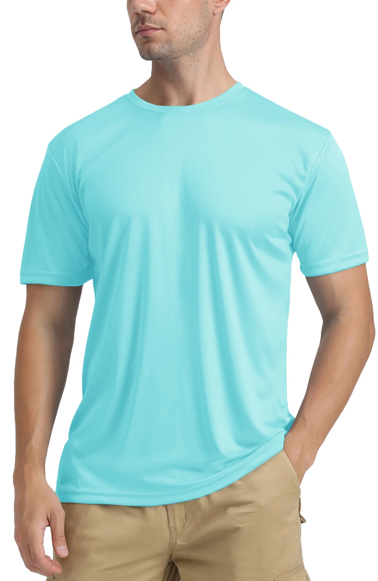 TACVASEN UPF 50+ Soft Summer T-shirts Men's Anti-UV Skin Sun Protection Performance Shirts Gym Sports Casual Fishing Tee Tops