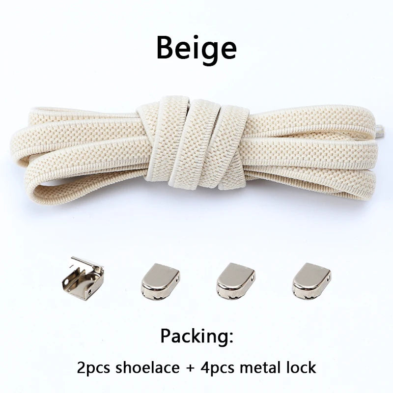 No Tie Elastic Shoe Laces One Size Fits All Adult Shoes Shoelaces for Sneakers Shoelace Tieless Flat Expand Shoestrings