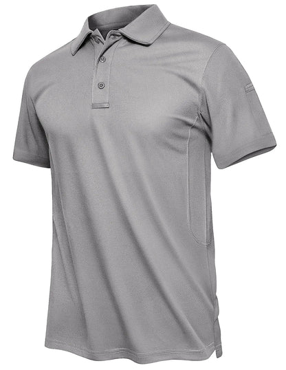 TACVASEN Summer Polo Tee Shirts Men's Short Sleeve Quick Dry T-shirt Breathable Work Shirt Fishing Hiking Golf Polos Top Man