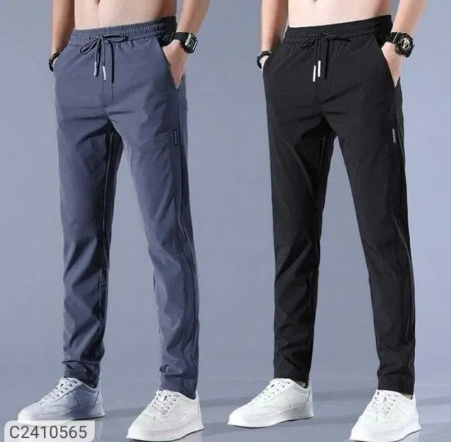 ©PREMIUM MEN'S HIGH STRETCH SKINNY LYCRA PANTS(Black & Gray)